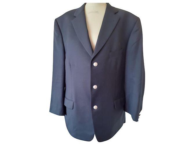 Autre Marque Wool Super 110 Jacket Navy Blue
