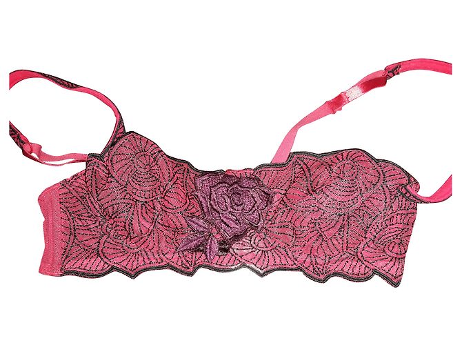 Autre Marque Reggiseno rosso Ravage con dettaglio rosa