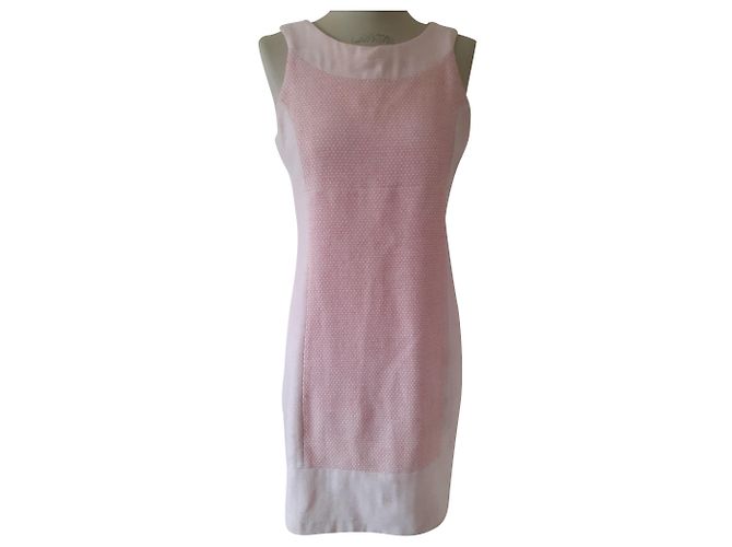 Autre Marque Wollkleid in Rosa und Creme Pink Roh