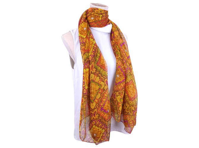 Chanel chiffon scarf Multiple colors Silk  ref.226092