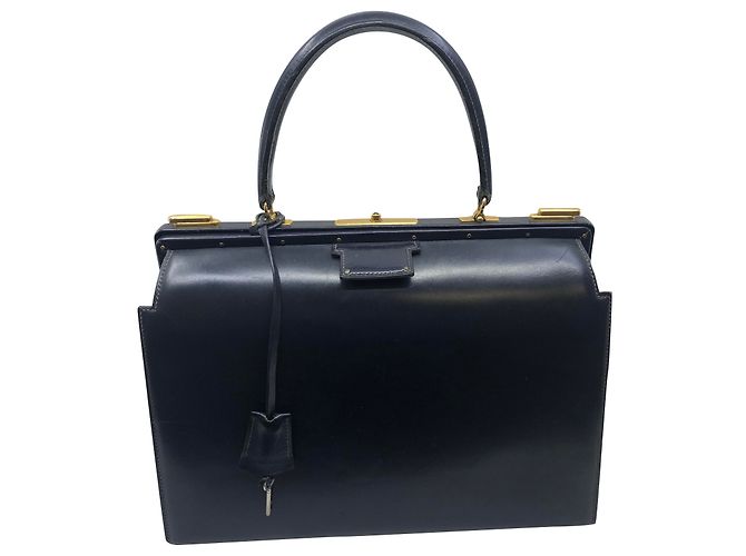 Hermès Borsa dottore Blu navy Pelle
