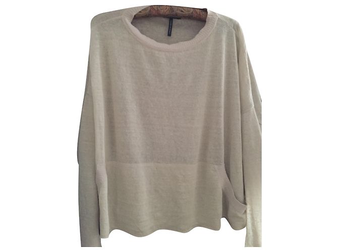 Autre Marque Sarah Pacini Strickpullover Beige Wolle 