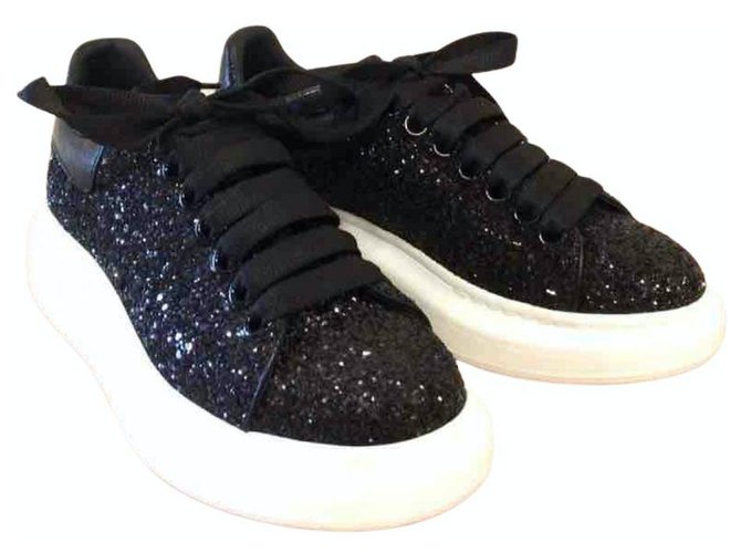 alexander mcqueen black glitter sneakers