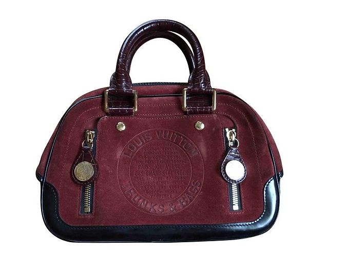 Bolso Bowling Louis Vuitton Marrón Oscuro Cuero Exótico