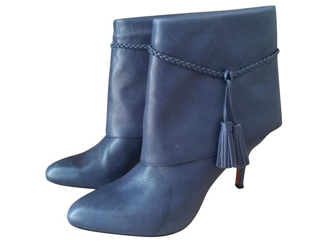 Paul & Joe Sister Ankle Boots Blue Leather  ref.226166