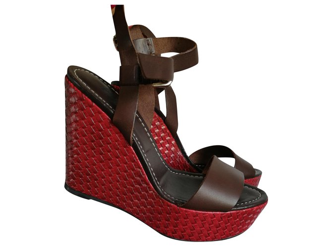 Pollini Sandals Brown Leather  ref.226170