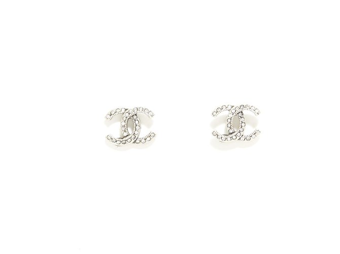 Chanel diamantes de imitación de plata cc m Metal  ref.226180