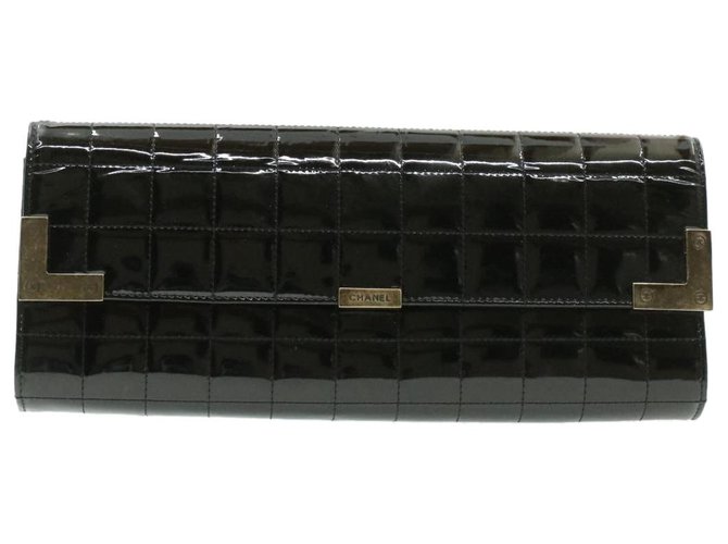Chanel clutch bag Black Patent leather  ref.226212