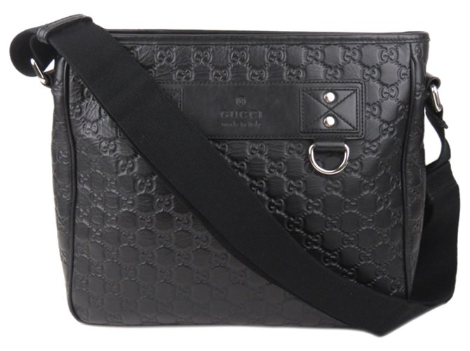 Gucci Black Guccissima Crossbody Bag Leather Pony-style calfskin  ref.226372