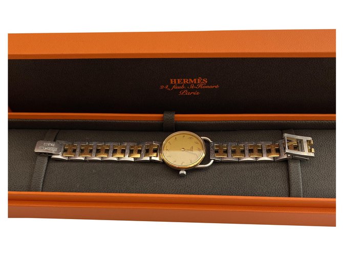 Hermès aro Hardware de plata Chapado en oro  ref.226419