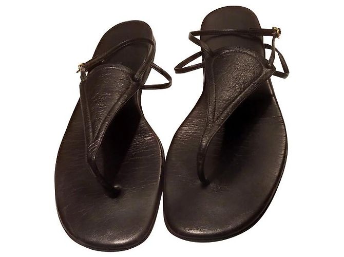 Sandali Hermès in pelle nera Nero