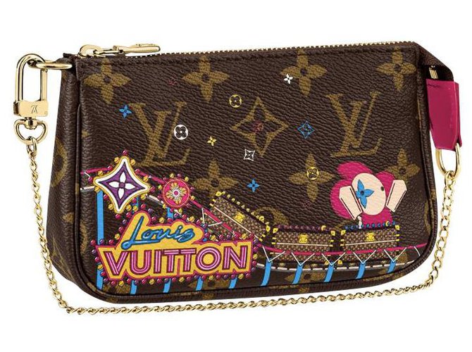Louis Vuitton LV Mini pochette Accessoires xmas Brown Leather  ref.226682