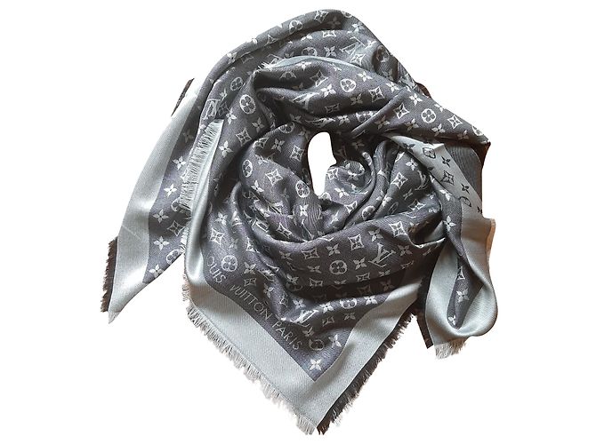 Louis Vuitton Monogramm-Denimschal Schwarz