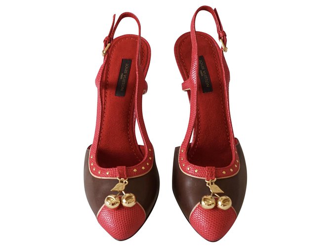 Louis Vuitton Heels Brown Red Leather Exotic leather ref.226789
