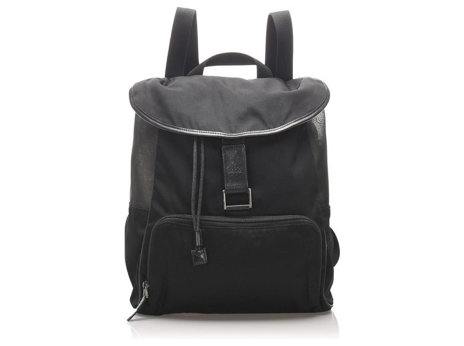gucci black nylon backpack