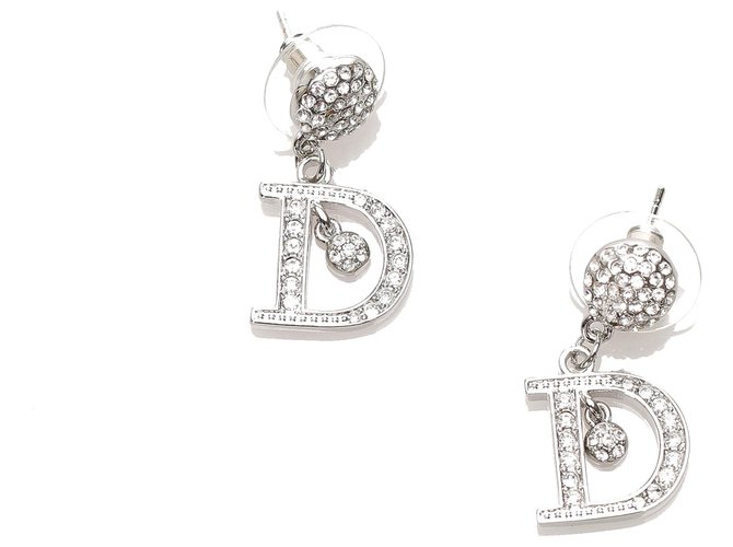 silver dior earrings