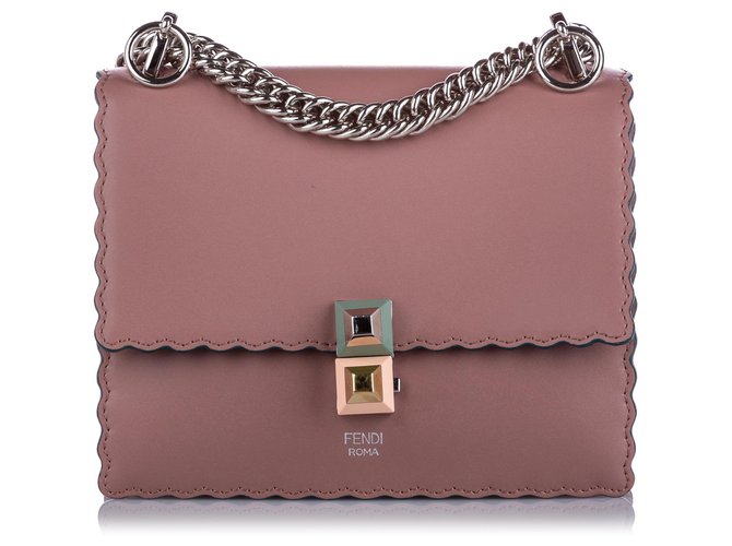 Mini Leather Pouch in Pink - Fendi