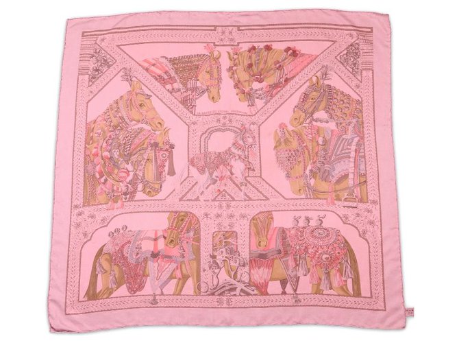 Hermès La Danse du Cheval Marwari Pink Silk  ref.227118