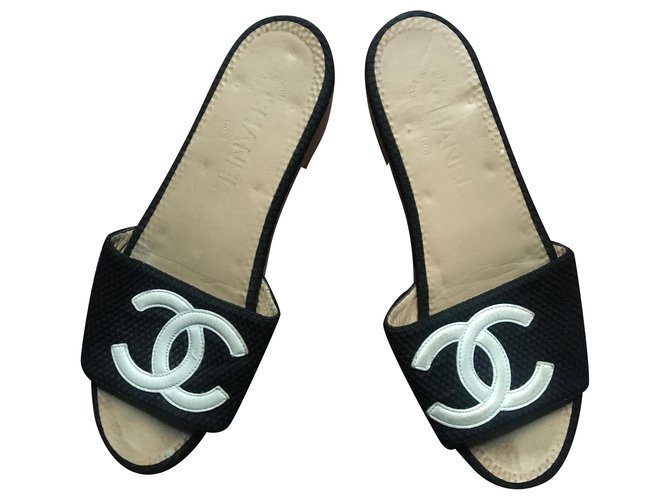 Sapato Chanel Preto Lona  ref.227153