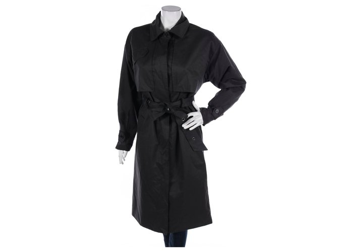 Badgley Mischka Trench coats Dark grey Cotton Polyester Nylon  ref.227186
