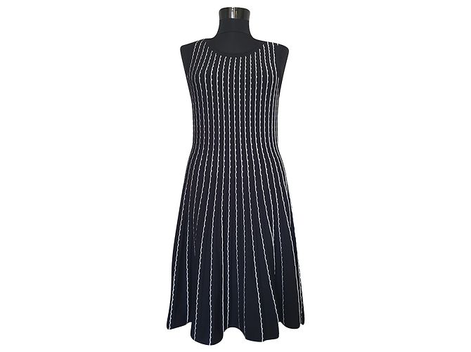 Hale Bob Kleid Schwarz Weiß Größe M