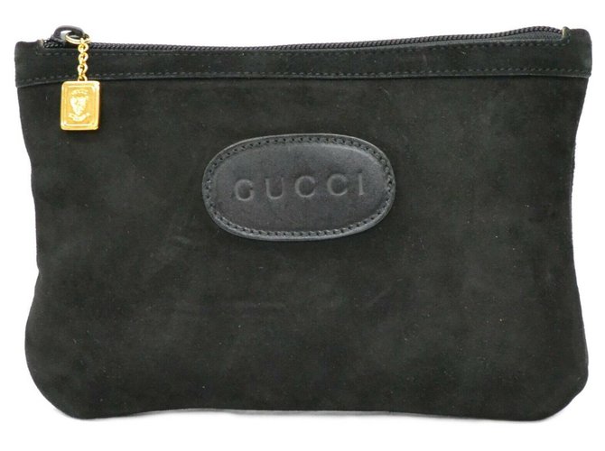 Gucci Clutch bag Black Suede  ref.227315