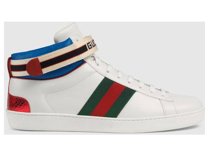 Gucci Men's New Ace Leather Low-Top Sneakers