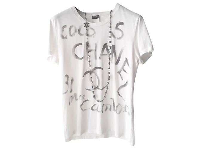 Cambon Tag Chanel T-Shirt Weiß