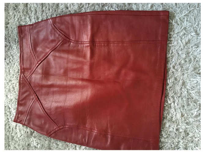 Autre Marque Skirts Red Leather  ref.227334
