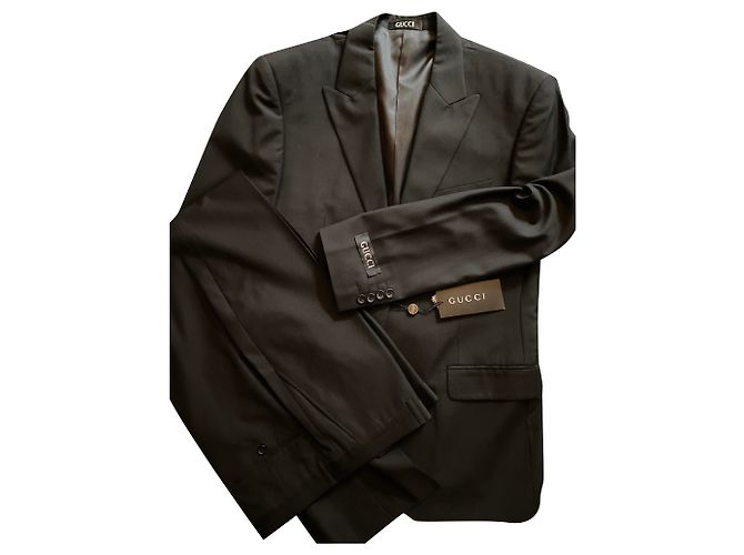 Terno Gucci preto de lã e poliéster