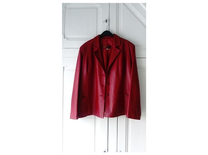 Giorgio Sandrine Lammfell Blazer Jacke Rot Bordeaux