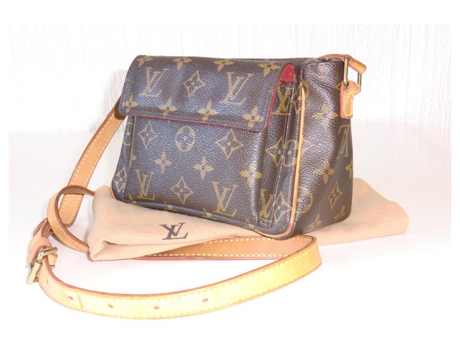 Rare sac à main Louis Vuitton Monogram. Toile Marron foncé  ref.227592
