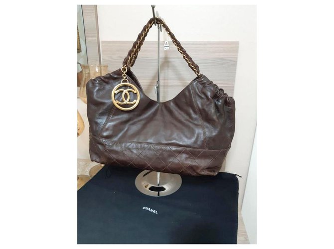 Chanel Handtaschen Braun Leder  ref.227602