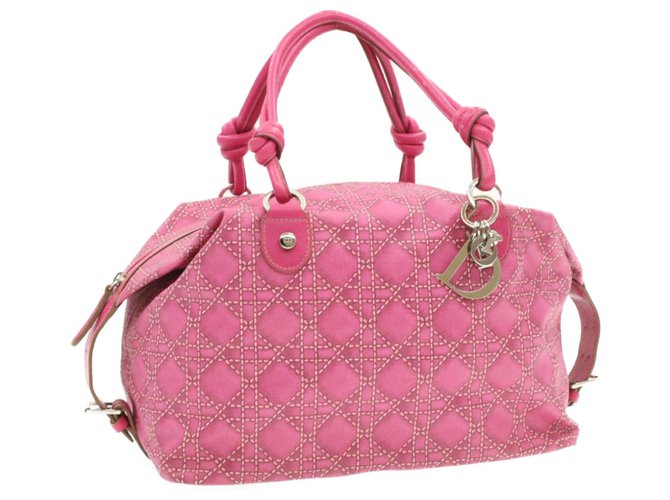 DIOR handbag Pink Cloth  ref.227677