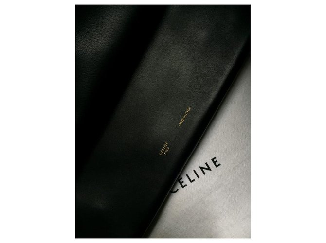Céline trio pouch in black leather  ref.227823