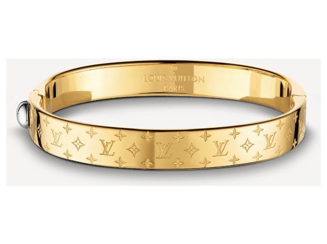 Louis Vuitton LV nanogram cuff new Golden Metal  ref.227848