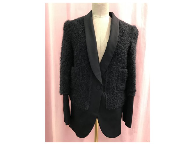 Louis Vuitton jacket Black Wool  ref.227895