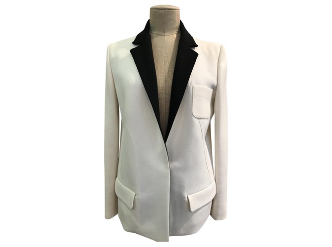 Autre Marque White and black Irfé jacket Wool  ref.227898