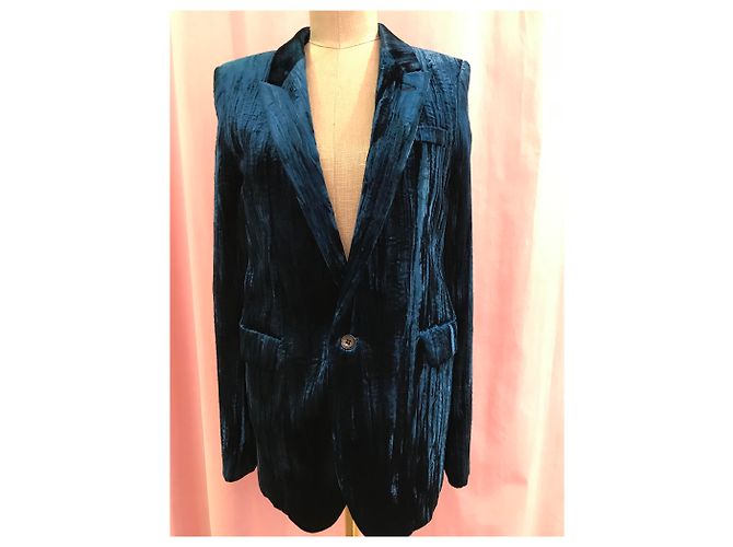 Saint Laurent Blue Velvet Jacket