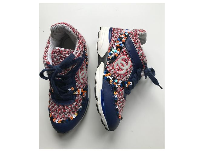 Chanel Baskets Tweed Runner Multicolore