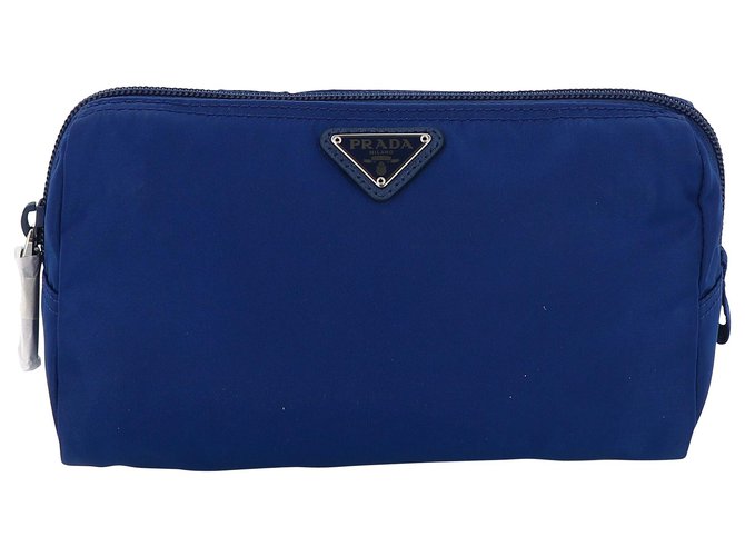 Prada Clutch Bag Azul Sintético  ref.227940