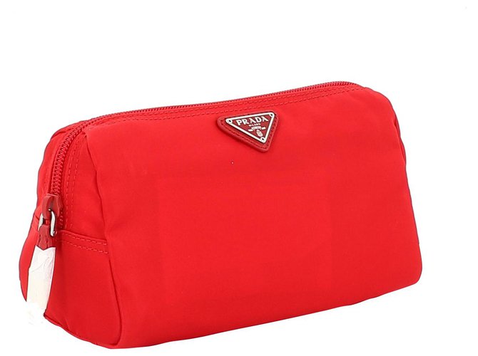 Prada Clutch Bag Red Synthetic  ref.227942