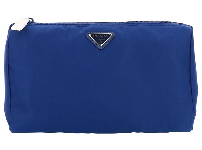 Prada Clutch Bag Blue Leather  ref.227944
