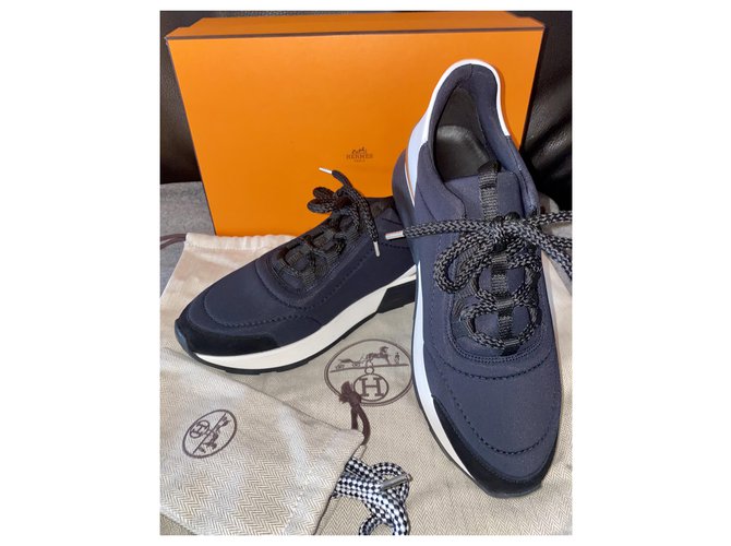 Hermès Sneakers Blue Nylon  ref.227957