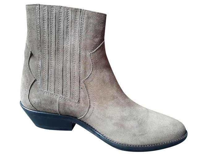 Ann Tuil Ankle Boots Bronze Suede  ref.228050