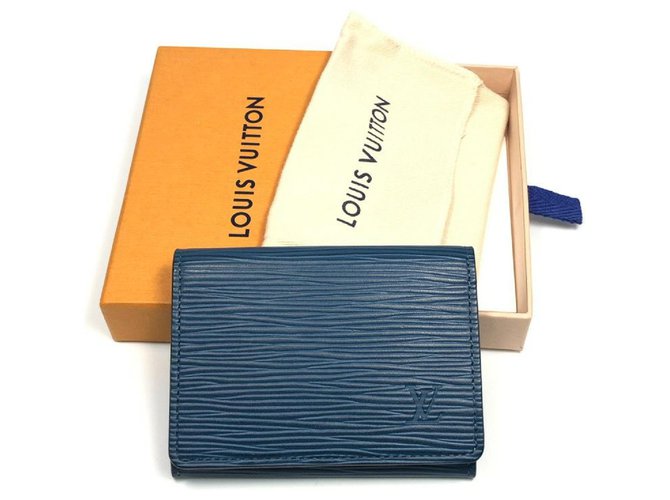LOUIS VUITTON business card case Unvethrop Cult De Vijit Mens card case M60626 blue Leather  ref.228070