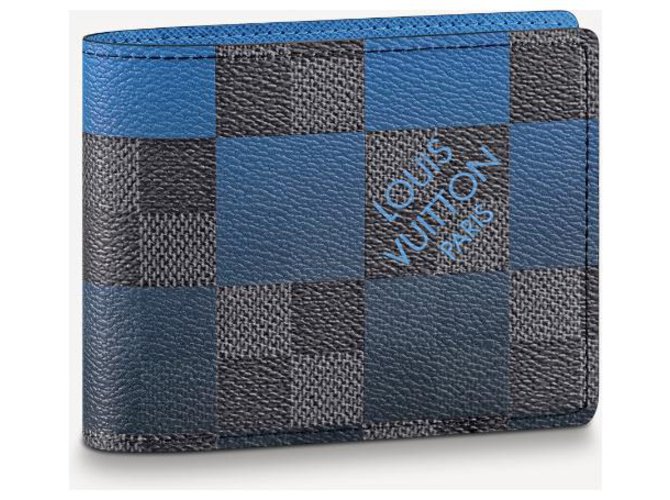 Louis Vuitton LV Multiple Wallet neu Blau Leder  ref.228126