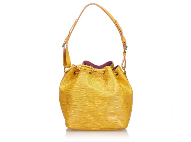 Louis Vuitton amarillo Epi Petit Noe Cuero  ref.228305