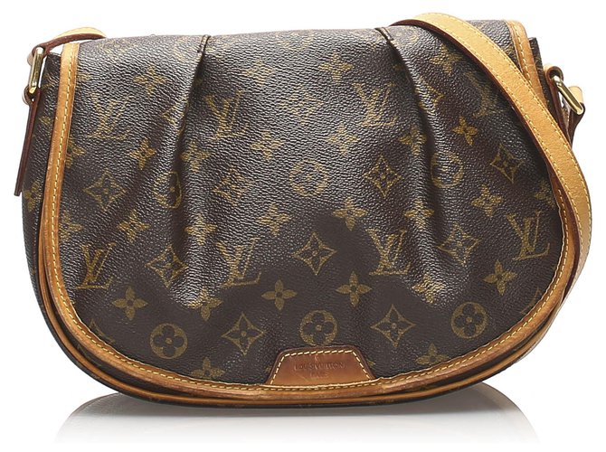 Louis Vuitton Menilmontant PM Monogram Canvas Brown Leather ref