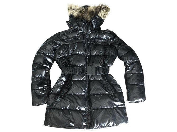 Autre Marque Girl Coats outerwear Black Polyamide  ref.228473
